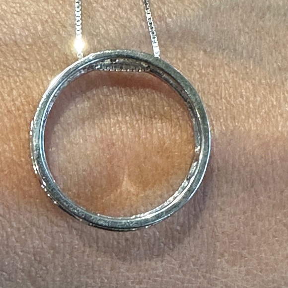 Diamond Circle Pendant in Sterling Silver - Picture 8 of 12